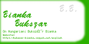 bianka bukszar business card